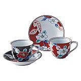 結婚引出物ランキング8位の有田焼 色彩山茶花 ペアコーヒー碗皿イメージ
